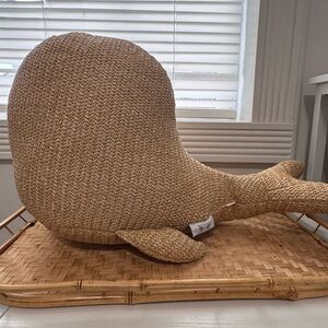 BEACH TO BISTRO BY SIGRID OLSEN 10x20 Indoor Outdoor Whale Shaped Pillow rattan